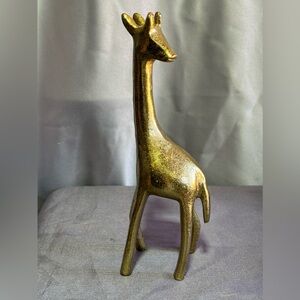 Giraffe Figurine Statue Gold Finish look 9.5” Wildlife Safari Decor